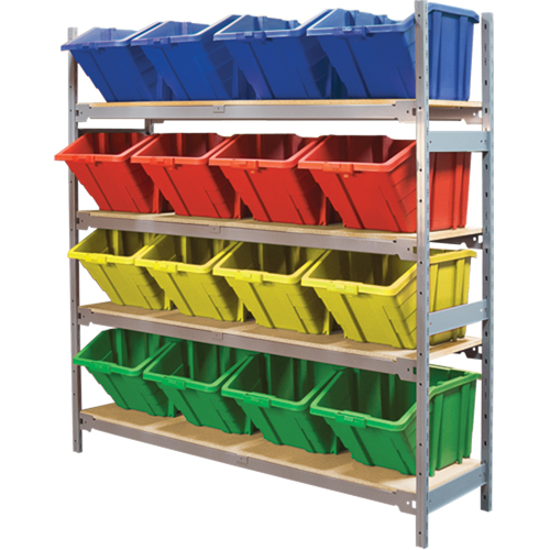 &eacute;tag&egrave;res larges avec bacs g&eacute;ants en plastique, Acier, Sans boulons, Capacit&eacute; 800 lb, 66" la x 72" h x 18" p Auto Electric Service Ltd.