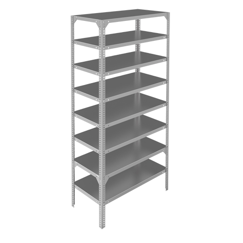 Shelving Unit, Galvanized Steel, Slotted Angle, Starter, 48" W x 96" H x 12" D Auto Electric Service Ltd.
