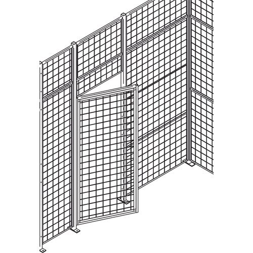 Wire Mesh Partition Swing Door with Wicket, 4' W x 7' H Auto Electric Service Ltd.