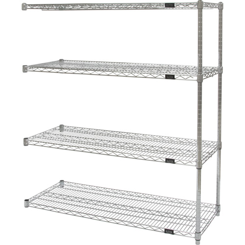Heavy-Duty Chromate Wire Shelving, Add-On Kit, 4 Tiers, 30" W x 54" H x 18" D Auto Electric Service Ltd.