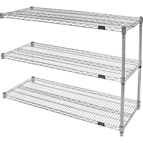 &eacute;tag&egrave;res robustes en treillis chromat&eacute;, Ensemble Ajout, Tiers 3, 30" la x 33" h x 18" p Auto Electric Service Ltd.
