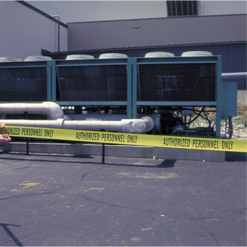 Rubans pour barricades, Anglais, 3" la x 1000' lo, 2 mils, Noir sur jaune Auto Electric Service Ltd.