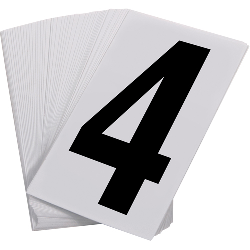 Pressure Sensitive Numbering, 4, 3-1/2" H, Black on White Auto Electric Service Ltd.