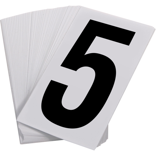 Pressure Sensitive Numbering, 5, 3-1/2" H, Black on White Auto Electric Service Ltd.