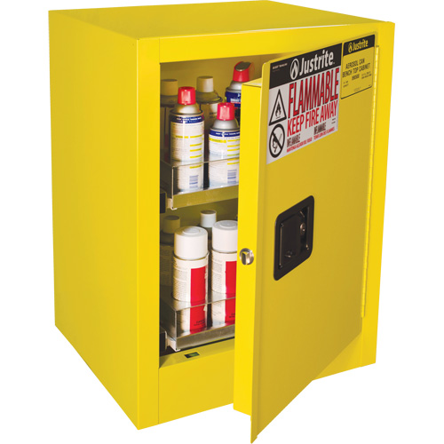 Armoire de s&eacute;curit&eacute; d'&eacute;tabli pour produits inflammables EX Sure-Grip, 24 gal., 1 Porte(s), 21" La x 27" h x 18" p Auto Electric Service Ltd.