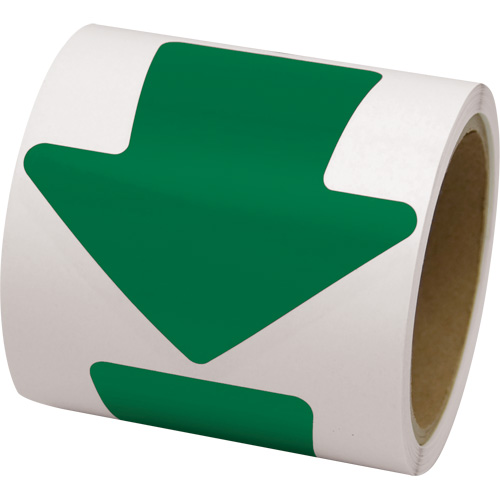 D&eacute;calcomanie en couleur pour le marquage des planchers, Fl&egrave;che, 4" lo x 4" la, Vert, Vinyle Auto Electric Service Ltd.