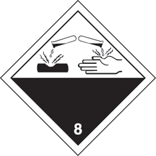 TDG Shipping Labels, Class 8, Corrosives, Paper Auto Electric Service Ltd.