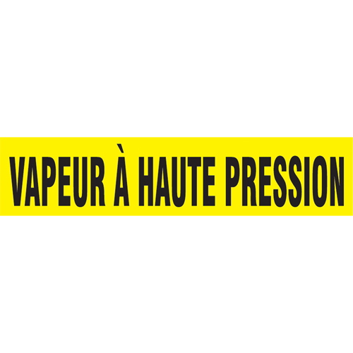 Marqueurs de tuyau "Vapeur &agrave; Haute Pression", Autocollant, 4" h x 24" la, Noir sur jaune Auto Electric Service Ltd.