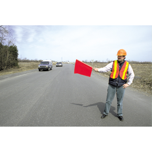 Traffic Safety Flags, Mesh, With Handle Auto Electric Service Ltd.