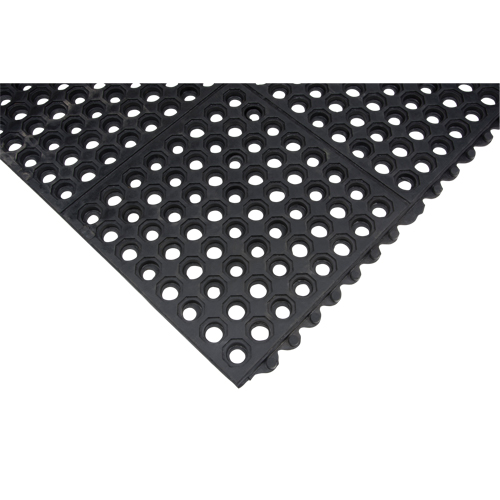 Anti-Fatigue Link Matting, Honeycomb, 3' x 3' x 1/2", Black, Natural Rubber Auto Electric Service Ltd.