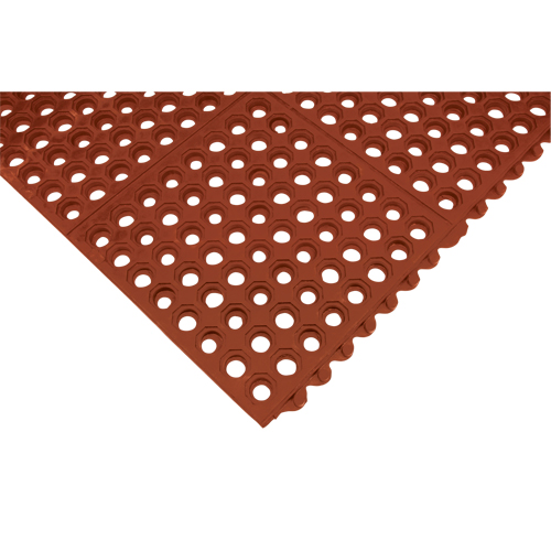 Tapis modulaire antifatigue, Nid d'abeilles, 3' x 3' x 1/2", Brun, Nitrile/Caoutchouc Auto Electric Service Ltd.