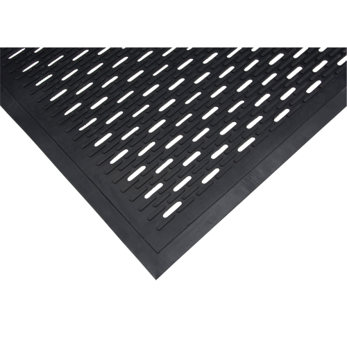 Low-Profile Matting, Rubber, Scraper Type, Slotted Pattern, 3' x 5', Black Auto Electric Service Ltd.