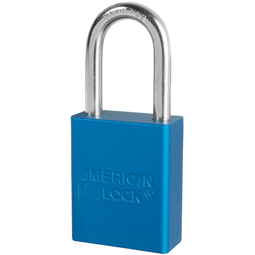 Cadenas de s&eacute;curit&eacute; American Lock, Bleu, Cl&eacute;s identiques, Aluminium, Largeur de 1-1/2" Auto Electric Service Ltd.