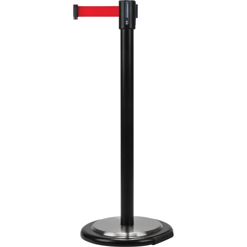 Free-Standing Crowd Control Barrier, Steel, 35" H, Red Tape, 12' Tape Length Auto Electric Service Ltd.