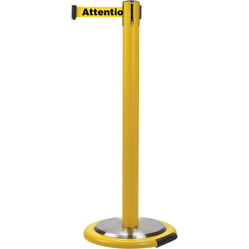 Free-Standing Crowd Control Barrier, Steel, 35" H, Yellow Tape, 7' Tape Length Auto Electric Service Ltd.