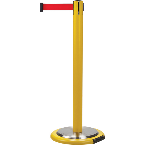 Barri&egrave;re sur pied pour le contr&ocirc;le des foules, Acier, 35" h, Ruban Rouge, Longueur du ruban 7' Auto Electric Service Ltd.