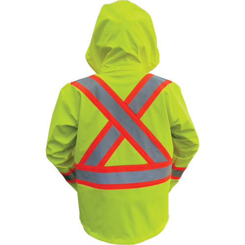 Hi-Vis FR/PU Safety Rain Jackets, Small, High Visibility Lime-Yellow Auto Electric Service Ltd.