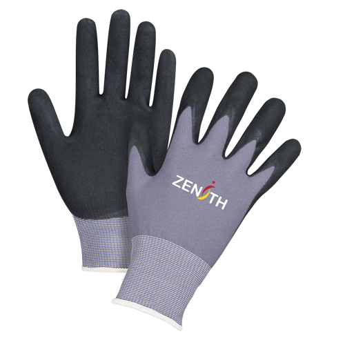 Gants ZX-1 de premi&egrave;re qualit&eacute; compatibles avec les &eacute;crans tactiles, 8/Moyen, R&ecirc;vetement Nitrile/Mousse de nitrile, Calibre 15, Enveloppe en Nylon Auto Electric Service Ltd.