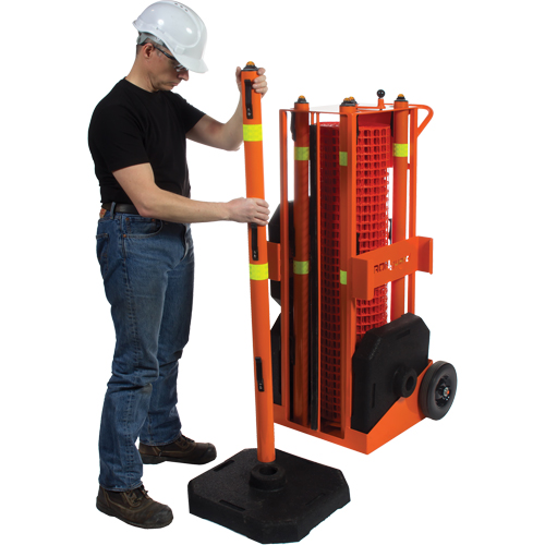 Portable Safety Zone, 100' L, Steel, Orange Auto Electric Service Ltd.