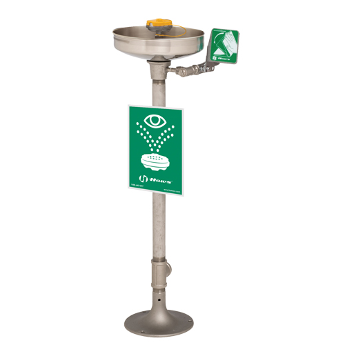 Poste de douche oculaire/faciale Axion, Installation Socle, Bol Acier inoxydable Auto Electric Service Ltd.