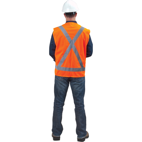 Traffic Safety Vest, High Visibility Orange, Medium, Polyester Auto Electric Service Ltd.