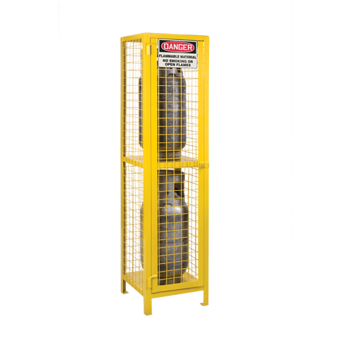 Gas Cylinder Cabinets, 2 Cylinder Capacity, 17" W x 17" D x 69" H, Yellow Auto Electric Service Ltd.
