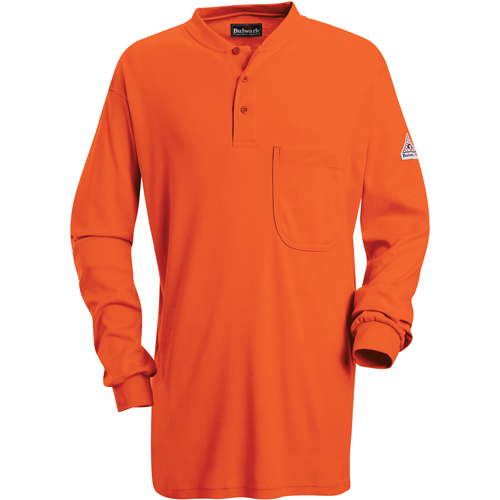 Chemises Henley sans &eacute;tiquette &agrave; manches longues r&eacute;sistantes aux flammes, Petit, Orange Auto Electric Service Ltd.
