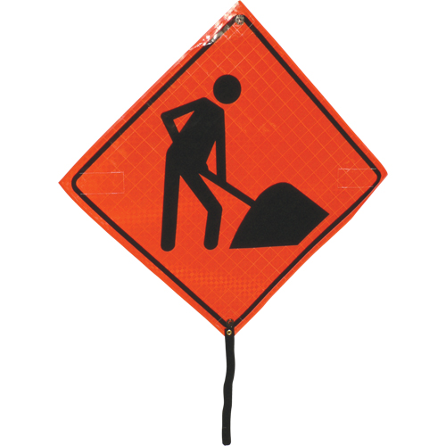 Men At Work Rolled Sign, 24" x 24", Vinyl, Pictogram Auto Electric Service Ltd.