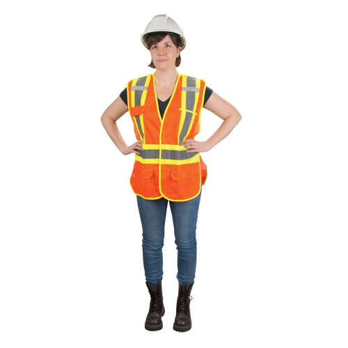 CSA Compliant High Visibility Surveyor Vest, High Visibility Orange, Medium, Polyester Auto Electric Service Ltd.