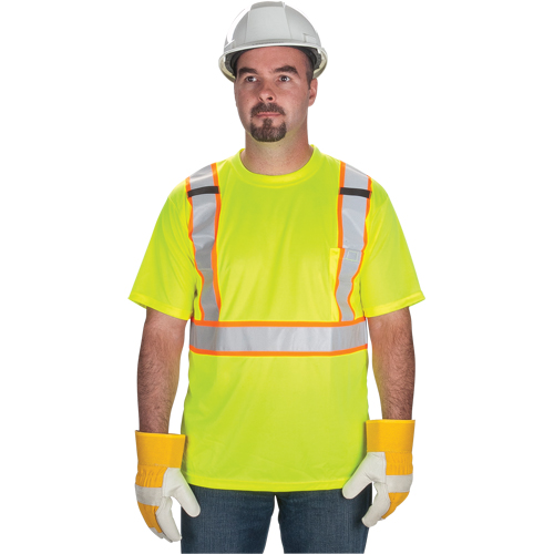 CSA Compliant T-Shirt, Polyester, Medium, High Visibility Lime-Yellow Auto Electric Service Ltd.