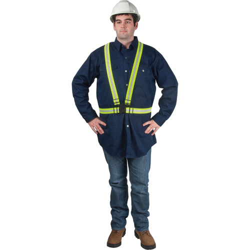 Standard-Duty Safety Harness, High Visibility Lime-Yellow, Silver Reflective Colour, Large Auto Electric Service Ltd.