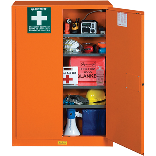 Armoires de rangement pour pr&eacute;paration aux situations d'urgence, Acier, 4 Tablettes, 65" h x 43" la x 18" P, Orange Auto Electric Service Ltd.