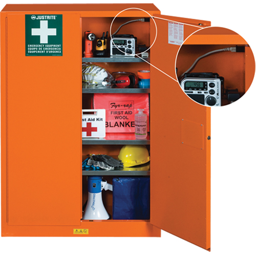 Armoires de rangement pour pr&eacute;paration aux situations d'urgence, Acier, 4 Tablettes, 65" h x 43" la x 18" P, Orange Auto Electric Service Ltd.