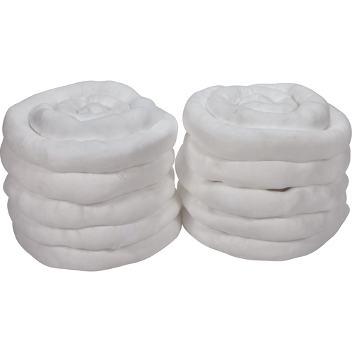 Remblais tubulaire absorbant, Huile seulement, Absorption 45 gal., 3" la x 10' lo, Pqt de 10 Auto Electric Service Ltd.