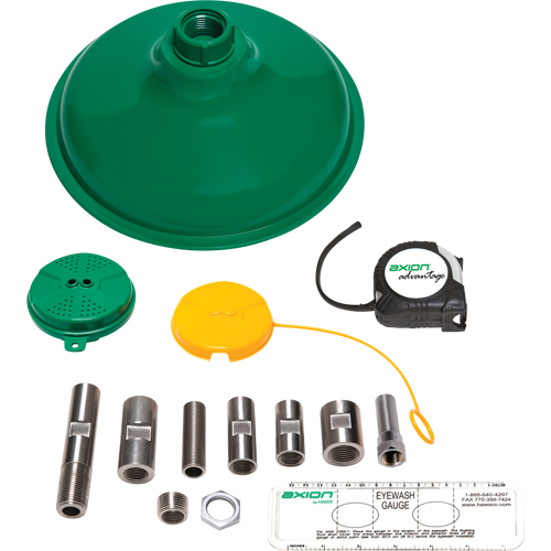 Trousse de mise &agrave; niveau pour douche et douche oculaire/faciale Axion Advantage avec t&ecirc;te et t&ecirc;te de douche oculaire/faciale en plastique ABS vert Auto Electric Service Ltd.