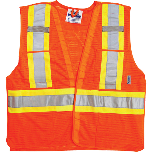 Traffic Safety Vest, High Visibility Orange, Medium/Small, Polyester Auto Electric Service Ltd.