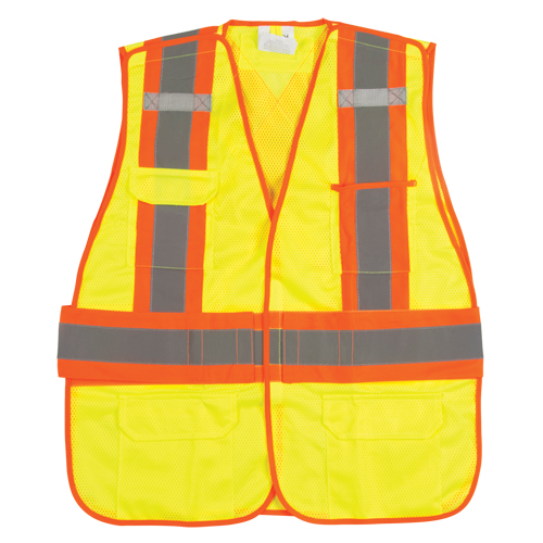 CSA Compliant High Visibility Surveyor Vest, High Visibility Lime-Yellow, Medium, Polyester Auto Electric Service Ltd.