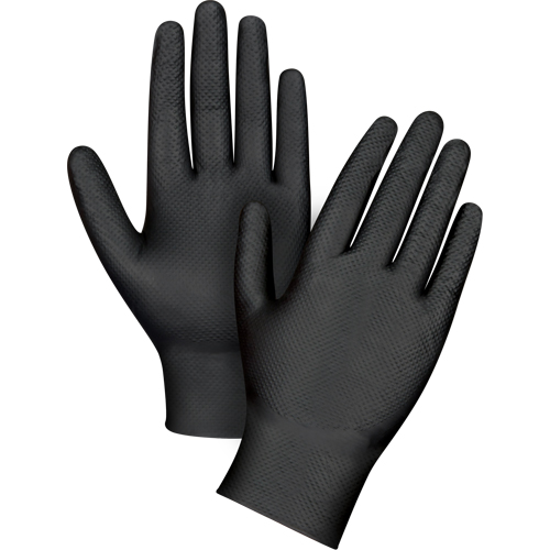 Heavyweight Tactile Grip Examination Gloves, Medium, Nitrile, 8-mil, Powder-Free, Black Auto Electric Service Ltd.