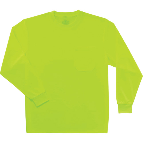 GloWear 8091 Non-Certified Long Sleeve T-Shirt, Polyester, Small, High Visibility Lime-Yellow Auto Electric Service Ltd.