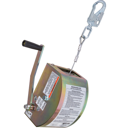 ManHandler Hoist/Winch Lifeline, 65', 1 Leg, Stainless Steel Cable, Snap Hook Harness Connector, Built-in Anchor Auto Electric Service Ltd.