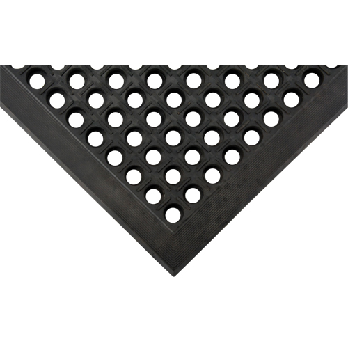 Tapis antifatigue, &agrave; fentes, 3' x 5' x 7/8", Noir, Caoutchouc naturel Auto Electric Service Ltd.