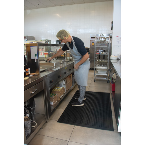 Tapis antifatigue, &agrave; fentes, 3' x 5' x 7/8", Noir, Caoutchouc naturel Auto Electric Service Ltd.