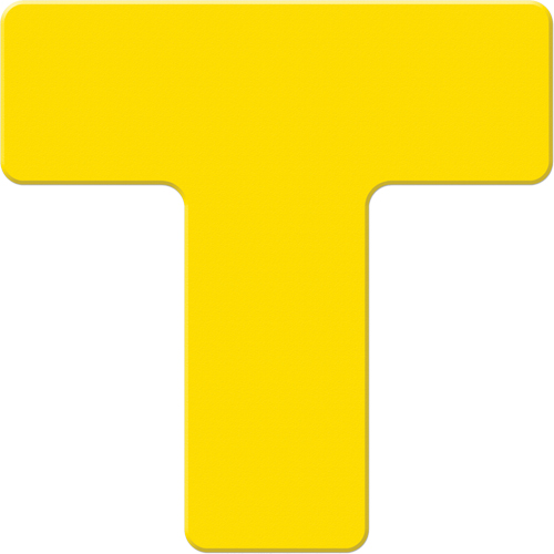 Armor Stripe Lean/5S Markers, T, 6" L x 6" W, Yellow, Plastic Auto Electric Service Ltd.