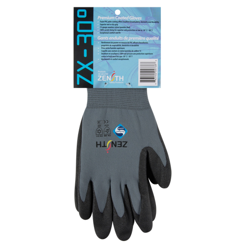 Gants enduits de premi&egrave;re qualit&eacute; ZX-30°, 9/Grand, R&ecirc;vetement PVC, Calibre 15, Enveloppe en Nylon Auto Electric Service Ltd.
