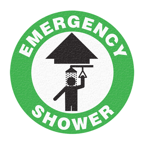 "Emergency Shower" Floor Sign, Adhesive, English with Pictogram Auto Electric Service Ltd.