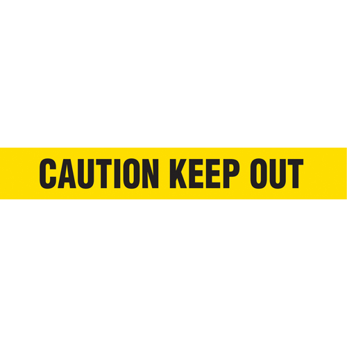 Barricade Tape, English, 3" W x 1000' L, 2 mils, Black on Yellow Auto Electric Service Ltd.