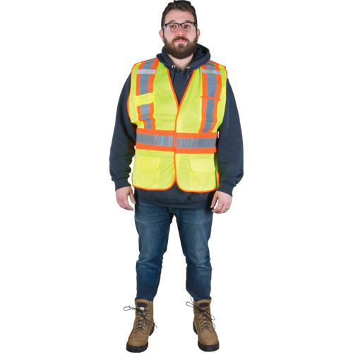 Flame-Resistant Surveyor Vest, High Visibility Lime-Yellow, Medium, Polyester Auto Electric Service Ltd.