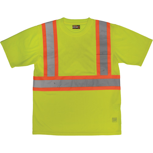 T-shirt de s&eacute;curit&eacute; avec poche &agrave; manches courtes, Polyester, Grand, Jaune lime haute visibilit&eacute; Auto Electric Service Ltd.
