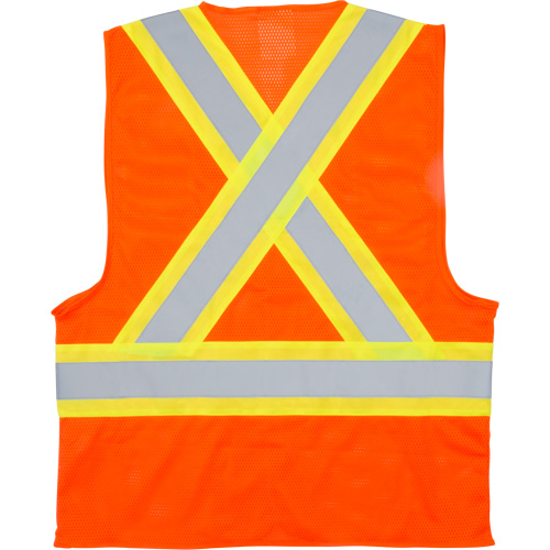 Traffic Safety Vest, High Visibility Orange, Medium, Polyester Auto Electric Service Ltd.