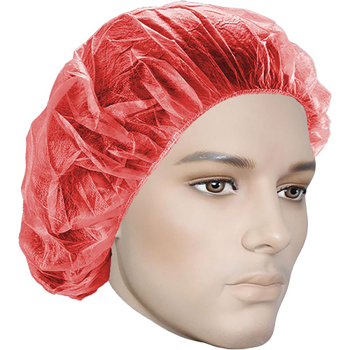 Bouffant Caps, Polypropylene, 21", Red Auto Electric Service Ltd.